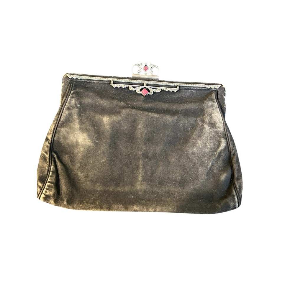 Vintage Brown Leather Suede Clutch‎ Bag